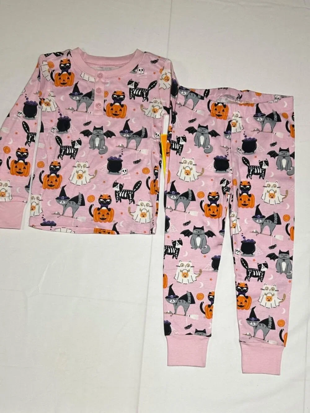 Gymboree Girls 2T Pink Cats Halloween 2 Piece Pajama Set NWT Fall Snug Fitting